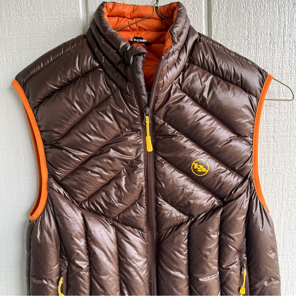 Big Agnes Men’s Ways Gulch Down Vest in Brown and Orange Size S - Picture 2 of 10